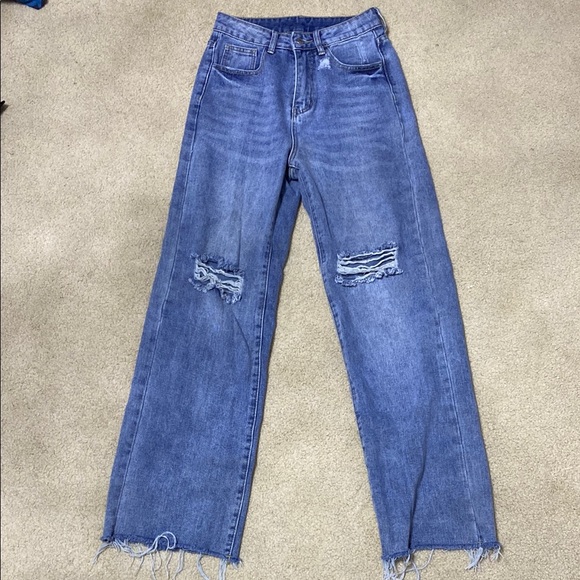 Blue Distressed Women's Jeans - Picture 1 of 1